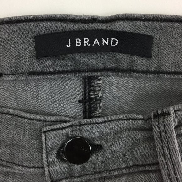 J BRAND Onyx Gray Wash NICOLA Knee Detailing Moto Skinny Jeans - Picture 2 of 15